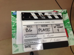 We even got to use the old clapboard on the set.