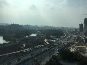 View from my room. A big smoggy but not as bad as Beijing. 